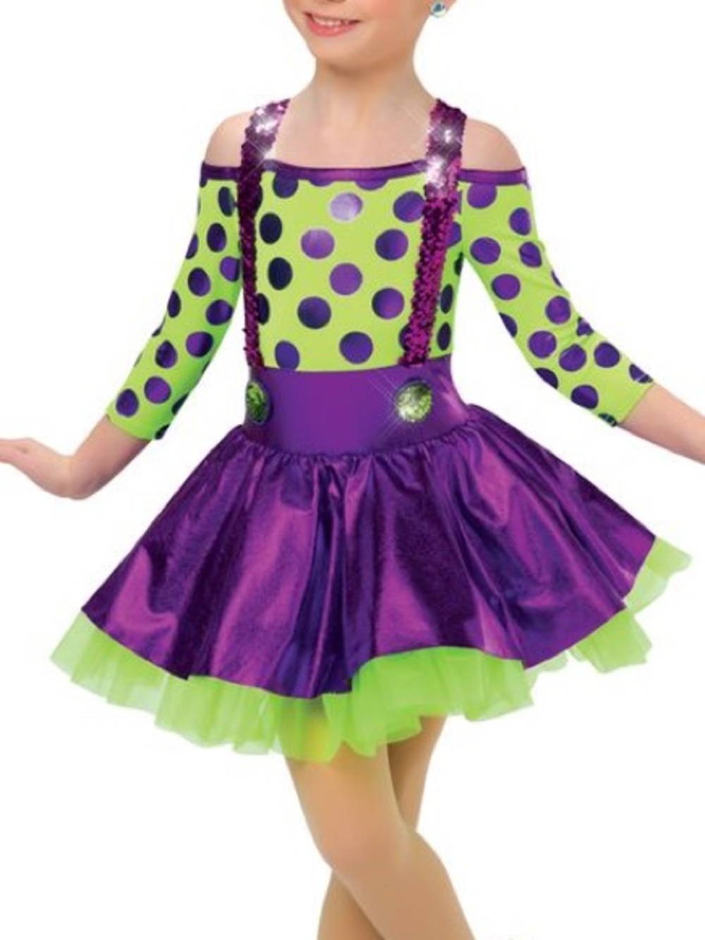 3/$50 A Wish Come True Green & Purple Polkadot Costume